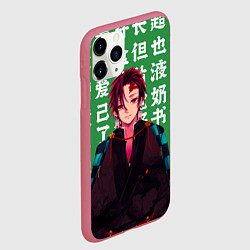 Чехол iPhone 11 Pro матовый Танджиро повзрослевший - Клинок рассекающий демоно, цвет: 3D-малиновый — фото 2