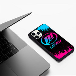 Чехол iPhone 11 Pro матовый Lifan - neon gradient, цвет: 3D-черный — фото 2