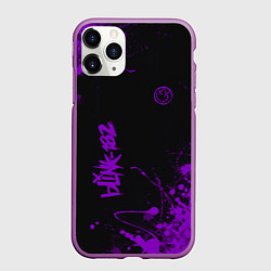 Чехол iPhone 11 Pro матовый Blink 182 фиолетовые брызги, цвет: 3D-фиолетовый