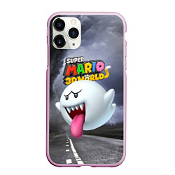 Чехол iPhone 11 Pro матовый Boo - Super Mario 3D World - Nintendo, цвет: 3D-розовый