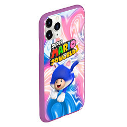Чехол iPhone 11 Pro матовый Toad - Super Mario 3D World - Nintendo, цвет: 3D-фиолетовый — фото 2