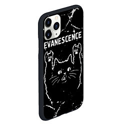 Чехол iPhone 11 Pro матовый Группа Evanescence и рок кот, цвет: 3D-черный — фото 2