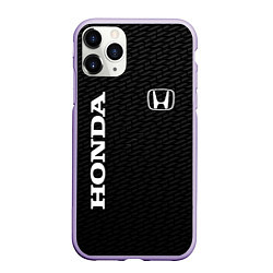 Чехол iPhone 11 Pro матовый Honda карбон, цвет: 3D-светло-сиреневый