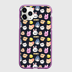 Чехол iPhone 11 Pro матовый Skzoo pattern, цвет: 3D-фиолетовый