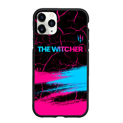 Чехол iPhone 11 Pro матовый The Witcher - neon gradient: символ сверху, цвет: 3D-черный