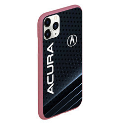 Чехол iPhone 11 Pro матовый Acura карбон, цвет: 3D-малиновый — фото 2