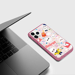 Чехол iPhone 11 Pro матовый Skzoo Jinniret pattern cartoon avatar, цвет: 3D-малиновый — фото 2