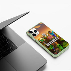 Чехол iPhone 11 Pro матовый Нина - Minecraft, цвет: 3D-салатовый — фото 2