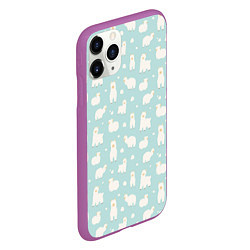 Чехол iPhone 11 Pro матовый Blue Alpacas, цвет: 3D-фиолетовый — фото 2