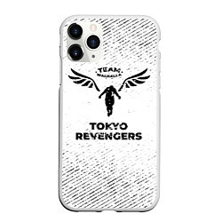 Чехол iPhone 11 Pro матовый Tokyo Revengers с потертостями на светлом фоне