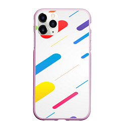 Чехол iPhone 11 Pro матовый Разноцветные круги и полосы