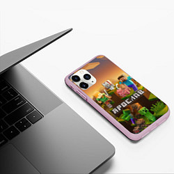 Чехол iPhone 11 Pro матовый Ярослав Minecraft, цвет: 3D-розовый — фото 2