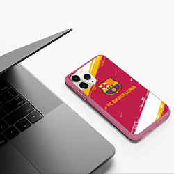 Чехол iPhone 11 Pro матовый Barcelona Краска, цвет: 3D-малиновый — фото 2