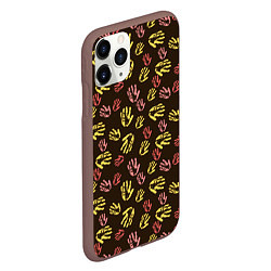 Чехол iPhone 11 Pro матовый Отпечатки рук разноцветные, цвет: 3D-коричневый — фото 2