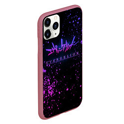 Чехол iPhone 11 Pro матовый Evangelion neon logo, цвет: 3D-малиновый — фото 2