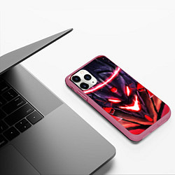 Чехол iPhone 11 Pro матовый Evangelion: Eva 01, цвет: 3D-малиновый — фото 2