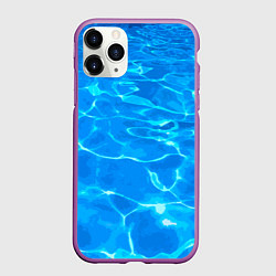 Чехол iPhone 11 Pro матовый Абстрактные волны бассейна - текстура, цвет: 3D-фиолетовый