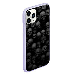 Чехол iPhone 11 Pro матовый Композиция из черепов - Dark, цвет: 3D-светло-сиреневый — фото 2