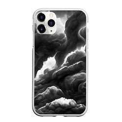 Чехол iPhone 11 Pro матовый Очень темные тучи, цвет: 3D-белый