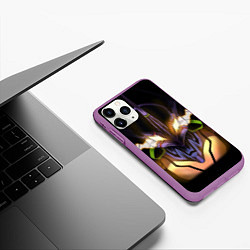 Чехол iPhone 11 Pro матовый Eva 01: Evangelion, цвет: 3D-фиолетовый — фото 2