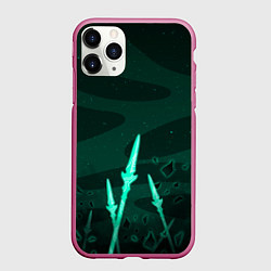 Чехол iPhone 11 Pro матовый Истребление всего зла - Сяо - Геншин, цвет: 3D-малиновый
