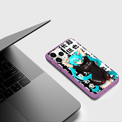 Чехол iPhone 11 Pro матовый Хацуне Мику в спортивном костюме, цвет: 3D-фиолетовый — фото 2