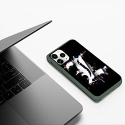 Чехол iPhone 11 Pro матовый Death Note glitch, цвет: 3D-темно-зеленый — фото 2