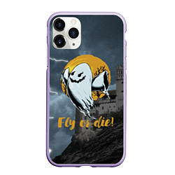 Чехол iPhone 11 Pro матовый Fly or die! Castle, цвет: 3D-светло-сиреневый