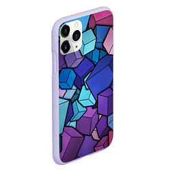 Чехол iPhone 11 Pro матовый Цветные кубы, цвет: 3D-светло-сиреневый — фото 2