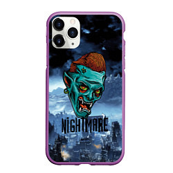 Чехол iPhone 11 Pro матовый Ночной кошмар - Horror face