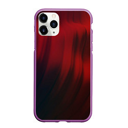 Чехол iPhone 11 Pro матовый Красные абстрактные волны во тьме, цвет: 3D-фиолетовый