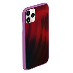 Чехол iPhone 11 Pro матовый Красные абстрактные волны во тьме, цвет: 3D-фиолетовый — фото 2