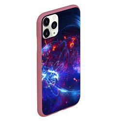 Чехол iPhone 11 Pro матовый Абстрактное космическое пространство, цвет: 3D-малиновый — фото 2