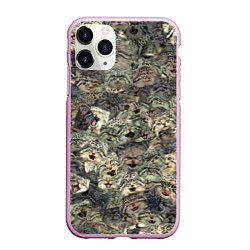 Чехол iPhone 11 Pro матовый Мануловый камуфляж, цвет: 3D-розовый