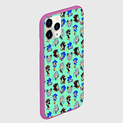 Чехол iPhone 11 Pro матовый Ежик Соник и его друзья, цвет: 3D-фиолетовый — фото 2