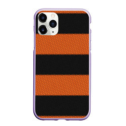 Чехол iPhone 11 Pro матовый Георгиевская лента плетёная, цвет: 3D-светло-сиреневый