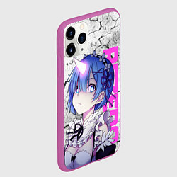Чехол iPhone 11 Pro матовый Ре Зеро - Рем - Режим берсерк, цвет: 3D-фиолетовый — фото 2