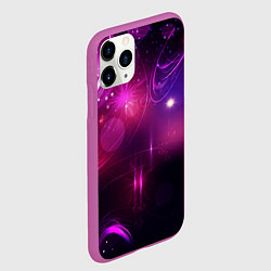 Чехол iPhone 11 Pro матовый Фиолетовые неоновые блики, цвет: 3D-фиолетовый — фото 2