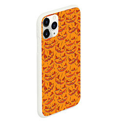 Чехол iPhone 11 Pro матовый Halloween Pumpkin Pattern, цвет: 3D-белый — фото 2