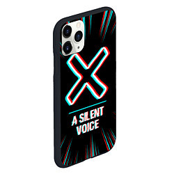 Чехол iPhone 11 Pro матовый Символ A Silent Voice в стиле glitch на темном фон, цвет: 3D-черный — фото 2