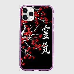 Чехол iPhone 11 Pro матовый Сакура в цвету, цвет: 3D-фиолетовый