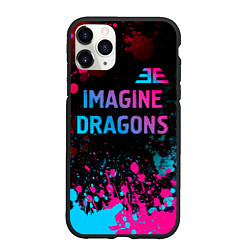 Чехол iPhone 11 Pro матовый Imagine Dragons - neon gradient: символ сверху