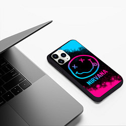 Чехол iPhone 11 Pro матовый Nirvana - neon gradient, цвет: 3D-черный — фото 2