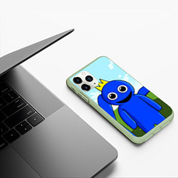 Чехол iPhone 11 Pro матовый Blue: Rainbow Friends, цвет: 3D-салатовый — фото 2