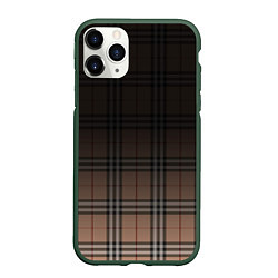 Чехол iPhone 11 Pro матовый Tartan gradient, цвет: 3D-темно-зеленый