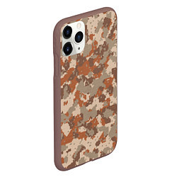 Чехол iPhone 11 Pro матовый Цифровой камуфляж - серо-коричневый, цвет: 3D-коричневый — фото 2