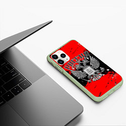 Чехол iPhone 11 Pro матовый Каменный герб России, цвет: 3D-салатовый — фото 2