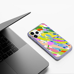 Чехол iPhone 11 Pro матовый Краски лета абстракция, цвет: 3D-светло-сиреневый — фото 2