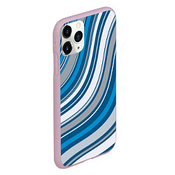 Чехол iPhone 11 Pro матовый Волнистые полосы - текстура, цвет: 3D-розовый — фото 2