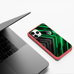 Чехол iPhone 11 Pro матовый Skoda строгий стиль, цвет: 3D-красный — фото 2